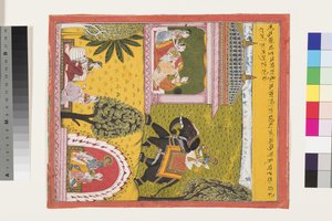 Krishna kommt zur liebeskranken Radha, ca. 1700