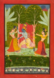 Krishna erhebt eine Maut von den Gopis, ca. 1660
