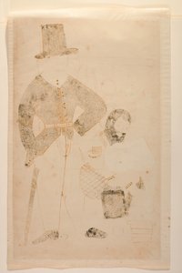 Mahant dreht die Ölpresse im Gefängnis, Kalighat-Album, ca. 1880 von Indian School