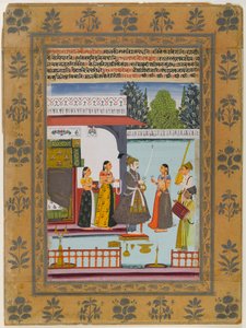 Malkosa Raga, Seite aus einer verstreuten Ragamala Serie, ca. 1700-10