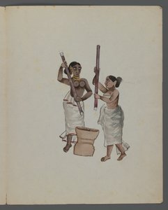 Eine von neun Bildern, die Inder in verschiedenen Berufen zeigen von Indian School