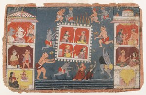 Seite aus einer verstreuten Bhagavata Purana-Serie, ca. 1610-1650 von Indian School