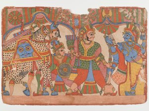 Seite aus einer Mahabharata-Serie, ca. 1830-50 von Indian School