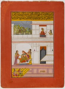 Patamanjari Ragini, Seite aus einer verstreuten Ragamala-Serie, frühes 18. Jahrhundert
