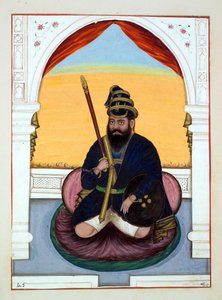 Phola Singh Nihang, aus Das Königreich Punjab, seine Herrscher und Häuptlinge, Band II, ein Band mit 30 Aquarellstudien eines unbekannten indischen Künstlers, ca. 1840