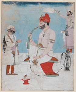 Porträt von Raja Sansar Chand von Kangra, ca. 1800-10