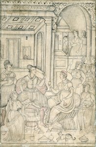 Portugiesische Seeleute mit indischen Frauen von Indian School