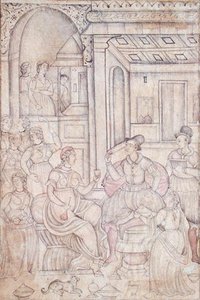 Portugiesische Seeleute mit indischen Frauen