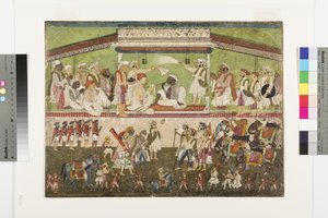 Raghuji Bhonsle II leitet eine Militärparade, ca. 1790