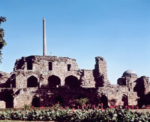 Ruinen der Zitadelle Kotla Firuz Shah, gegründet von Firuz Shah Tughluq (1351-88) von Indian School