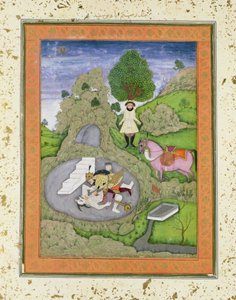 Rustam tötet den Weißen Dämon, Illustration aus dem 