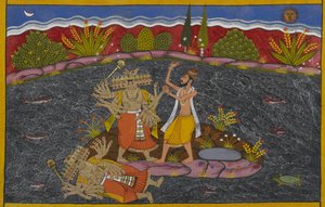Ravana kämpft gegen den Mahapurusha, den Weisen Kapila, der ihn besiegt
