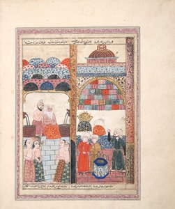 Szene in einem Badehaus von Indian School
