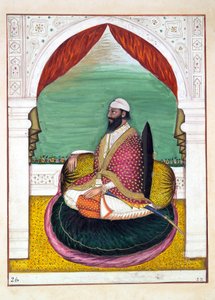 Sirdar Mangal Singh, aus Das Königreich Punjab, seine Herrscher und Häuptlinge, Band I, ein Band mit 27 Aquarellstudien eines unbekannten indischen Künstlers, ca. 1840