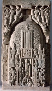 Stupa-Platte (Fragment eines Reliefs) von Indian School