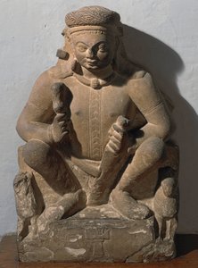Surya, Sonnengott. Rote Sandsteinskulptur