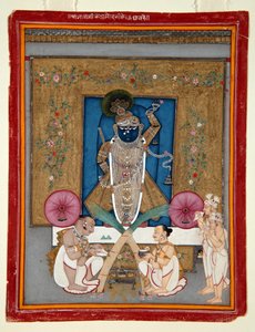 Die Anbetung von Krishna als Shrinath ji, 1800-25 von Indian School