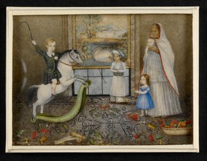 Die Kinder von Sir John und Lady Login mit ihrer Ayah und indischem Spielkameraden, ca. 1846 von Indian School