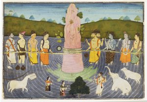 Das Quirlen des Milchozeans, ca. 1700 von Indian School