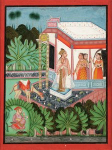 Die Flucht von Dhola und Maru, Bundi, ca. 1750