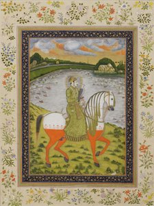 Der Kaiser Muhammad Shah, reitend, auf dem Jagdfeld