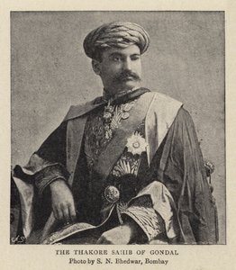 Der Thakore Sahib von Gondal (Stich) von Indian School