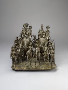 Der Zug des Königs von Oudh, der mit dem britischen Residenten auf Elefanten reitet, ca. 1820 von Indian School