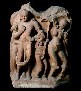 Die reiche Kurtisane Vasantasena (Skulptur, Kushan-Reich)