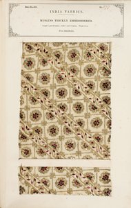 Bestickte Musselinprobe aus Madras, aus The Collection of the Textile Manufacturers of India, von John Forbes Watson, veröffentlicht 1866 von Indian School