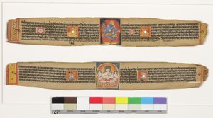 Oben: Tanzender Heruka; Unten: Bodhisattva Sadaksari Avalokitesvara und Begleiter, ca. 1150-1200