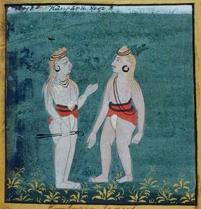 Zwei Split-Eared (kamphate) Yogis, religiöse Bettler, Udaipur von Indian School