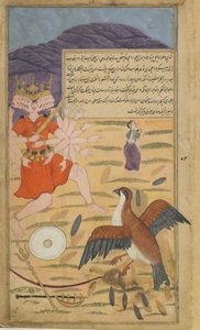 Bd.1 Bl.132 Der Geier Jatayus hört Sitas Bitte und kämpft gegen Ravana