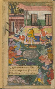 Indrajita opfert, um den Sieg über Rama und Laksmana zu sichern von Indian School