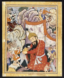 Zumurrud Shah sucht Zuflucht in den Bergen, ca. 1570 von Indian School