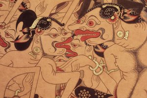 Detail einer Wayang Beber Rolle von Indonesian Indonesian