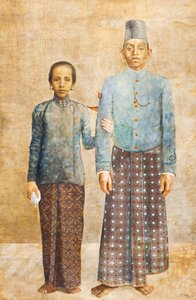 Porträt eines javanischen Edelmanns und seiner Frau, ca. 1837 von Indonesian School