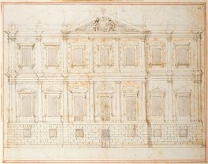 Erhebung des vorletzten Entwurfs für das Banketthaus, Whitehall, ca. 1619 von Inigo Jones