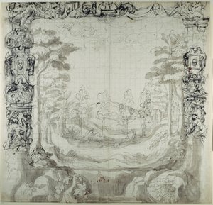 Proszenium und Jagdszene von Inigo Jones