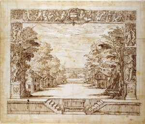 Proszenium und stehende Szene, ca. 1635