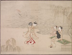 Schönheiten am Strand, ca. 1765-1792 von Ippitsusai Bunchō