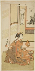 Hinaji vom Chojiya, aus der Serie "Fuji-bumi (Gefaltete Liebesbriefe)" von Ippitsusai Bunchō