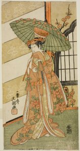 Der Schauspieler Onoe Tamizo I als Nishikigi im Stück Mutsu no Hana Ume no Kaomise, aufgeführt im Ichimura Theater im elften Monat, 1769
