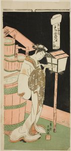 Die Kurtisane Chibune aus dem Ebiya-Haus, aus der Serie "Fuji-bumi (Gefaltete Liebesbriefe)" von Ippitsusai Bunchō