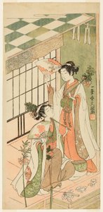 Die Schrein-Tänzerinnen (Miko) Ohatsu und Onami