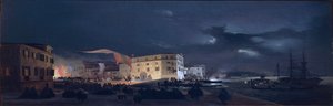 Italien, Nachtfest in San Pietro di Castello, einer Insel in der Lagune von Venedig von Ippolito Caffi