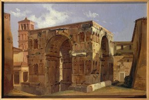 Bogen des Janus am Fuß der Via Velabro von Ippolito Caffi von Ippolito Caffi