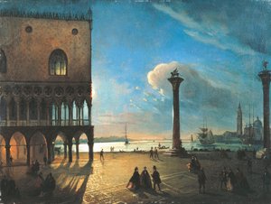 Piazzetta San Marco im Mondlicht, Venedig von Ippolito Caffi