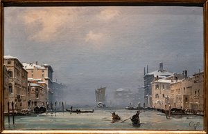 Schnee und Nebel auf dem Canal Grande von Ippolito Caffi