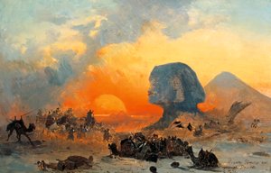 Der Simoun-Wind in der Wüste von Ippolito Caffi
