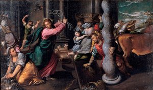 Christus vertreibt die Geldwechsler aus dem Tempel von Ippolito Scarcella